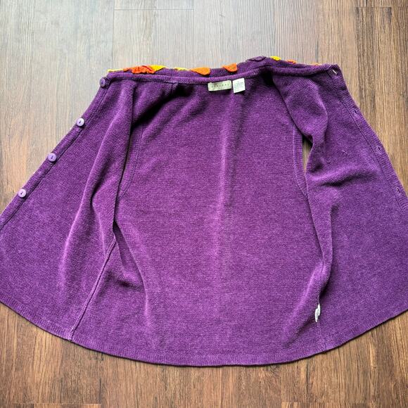 Inspired by Bellepointe Purple Knit Sweater Vest with Leaf Buttons Women’s XL - Picture 8 of 9